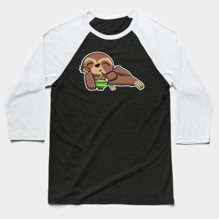 Cute Sloth Eating Ramen Noodle Kawaii Sloth for kids product Baseball T-Shirt